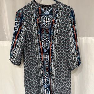 BeBop Printed Dress  3/4 Sleeve  V-Neck  Size L